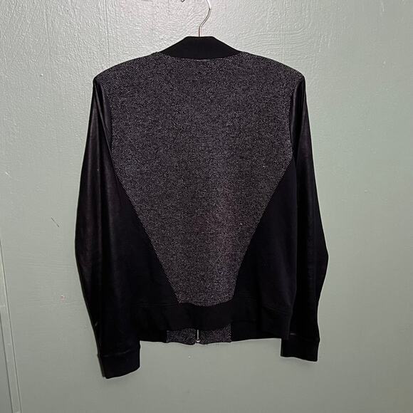 Calvin Klein Jeans Black Textured Knit Bomber Jacket Size M - Picture 6 of 6